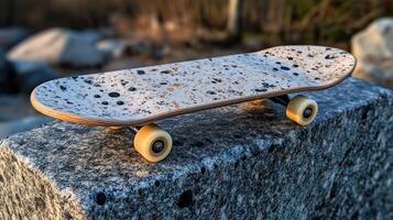 Modern speckled skateboard deck photo
