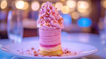 Pink dessert tower photo