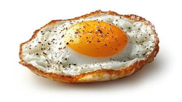 Perfectly cooked fried egg isolated photo