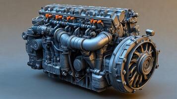 Heavy-duty truck engine photo