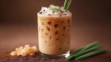 Iced Coffee Drink with Garnish photo