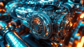 High-tech engine detail photo