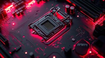 High-tech CPU motherboard photo