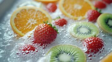 Fresh fruits in water photo