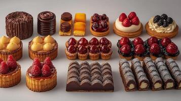 Exquisite assortment of miniature tarts and pastries photo