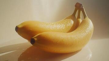 Fresh Bananas on the table photo