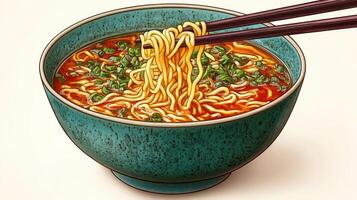 Delicious ramen in a bowl photo