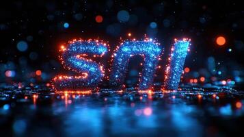 Dynamic glowing text effect photo