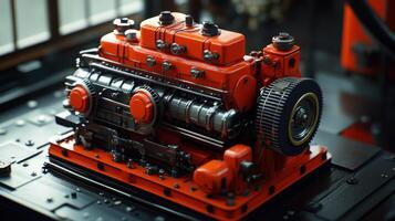 Detailed close-up of a retro-style engine photo