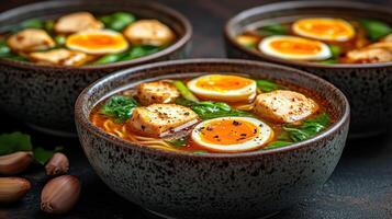 Delicious Chicken Noodle Soup Bowls photo