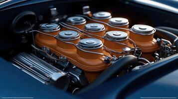 Detailed view of a classic vintage engine photo