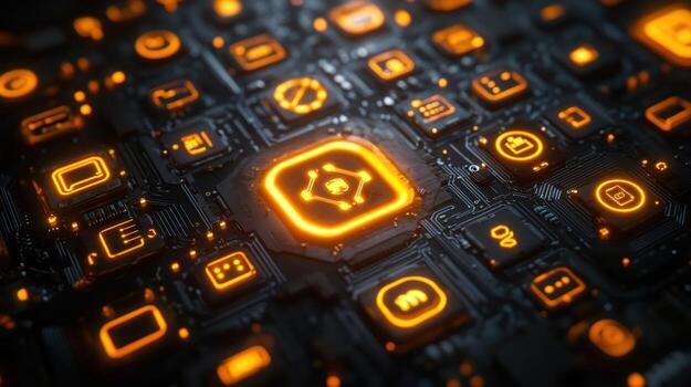 Digital security circuit board photo