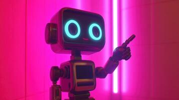 Cute robot pointing photo