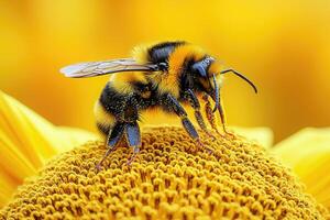 Bumblebee Collecting Pollen On A flower photo