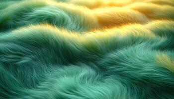 Teal Fur Texture Illuminated By Golden Light photo
