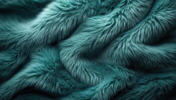 Teal Fur Texture Soft Fluffy Waves Abstract Background photo