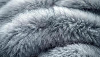 Luxurious Gray Fur Texture Close Up View photo