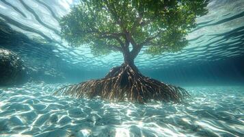 Mangrove Tree With Extensive Root System photo