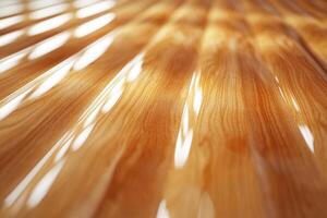 Shiny Golden Brown Wood Grain Surface Texture photo