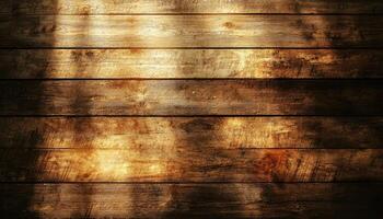 Wooden Planks Illuminated By Warm Light photo