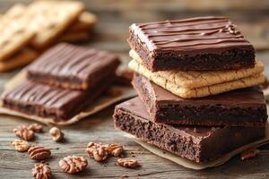 Dessert Pack Cookies And Brownies, Copy Space, Food Setting photo