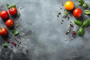 Seasonal Roasted Vegetables, Copy Space, Food Setting photo
