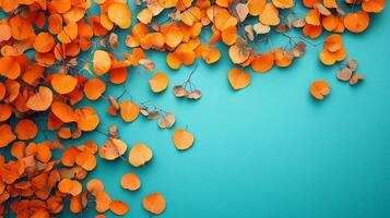 Top view Aspen on a vibrant background, plant setting photo
