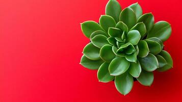 Top view Crassula on a vibrant background, plant setting photo