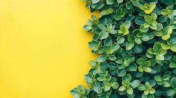 Top view Crassula species on a vibrant background, plant setting photo