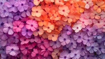 Top view photorealistic Creeping Phlox, plant set on a vibrant background photo