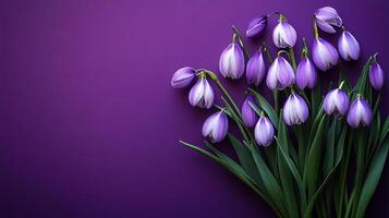 Top view photorealistic Galanthus, flower set on a vibrant background photo