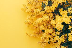 Top view Golden Rain Tree on a vibrant background, plant setting photo