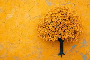 Top view photorealistic Golden Rain Tree, plant set on a vibrant background photo