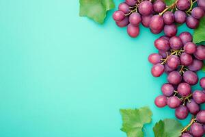 Grape on a vibrant background, top view photorealistic plant photo