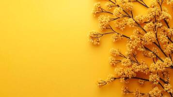 Larch on a vibrant background, photorealistic top view Larch flower photo