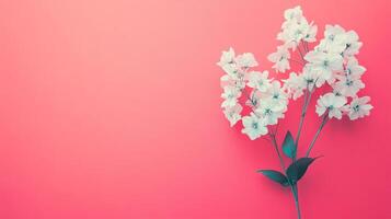 Top view photorealistic Larkspur, flower set on a vibrant background photo