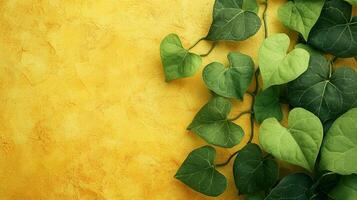 Top view Moonseed Vine on a vibrant background, plant setting photo
