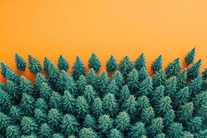 Top view Trees on a vibrant background, plant setting photo