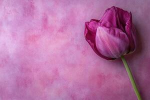 Top view photorealistic Tulip, flower set on a vibrant background photo