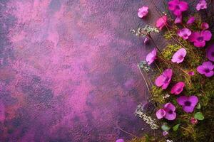 Top view Utricularia on a vibrant background, plant setting photo