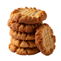 a stack of peanut butter cookies on tansparent background png