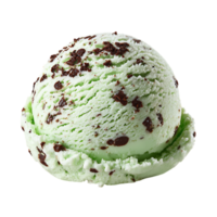 Mint Chocolate Chip Ice Cream A CloseUp View isolated on transparent background png