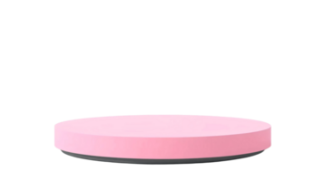 A pink round table with a black base png
