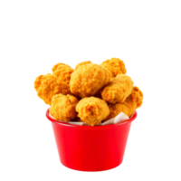 A red bucket filled with fried chicken png