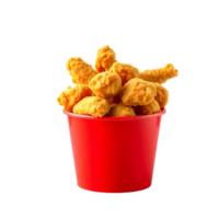 A bucket of fried chicken in a red cup png