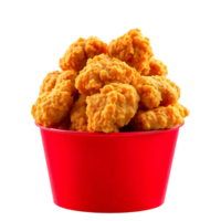 A red bucket filled with chicken nuggets png
