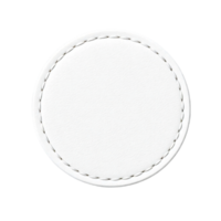 A white round coaster with stitching on the edge png
