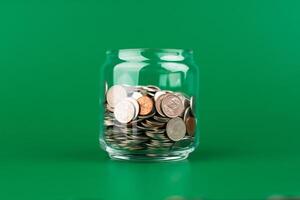 Saving Coins in Glass Bottles, Money, Financial Planning and Investment, Creating Financial photo