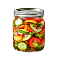Colorful Fresh Vegetables in Jar for Pickling, Preserving, and Healthy Eating png