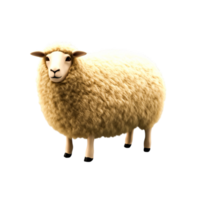 Cute fluffy sheep standing with soft wool texture and lively expression png